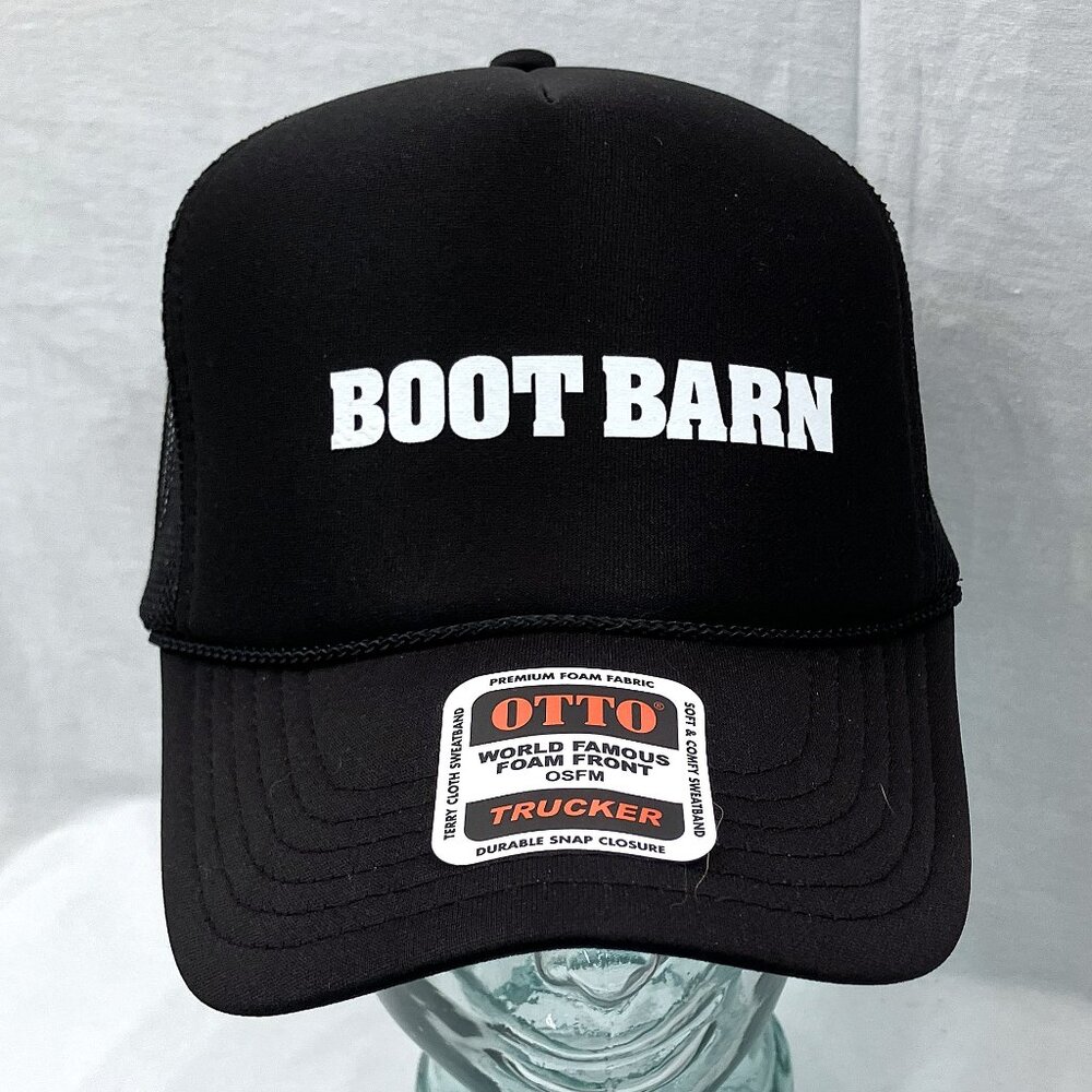 NWT Boot Barn Trucker Black Snapback Hap Cap - One Size Fits All